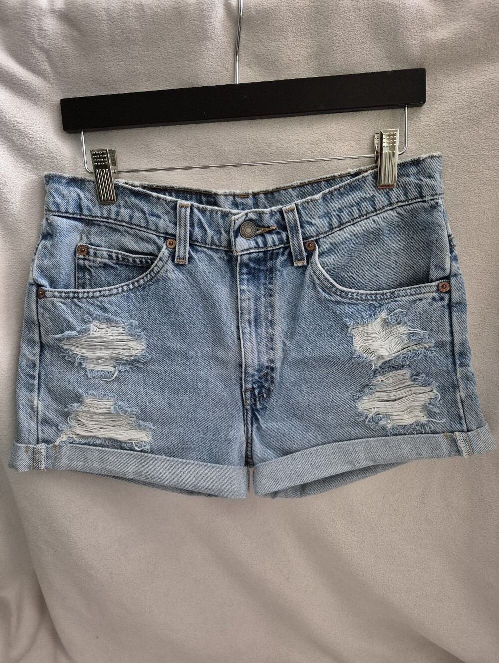 Levi 505 Orange Tab Vintage 1995 Cut-off Denim Shorts - See Measurements